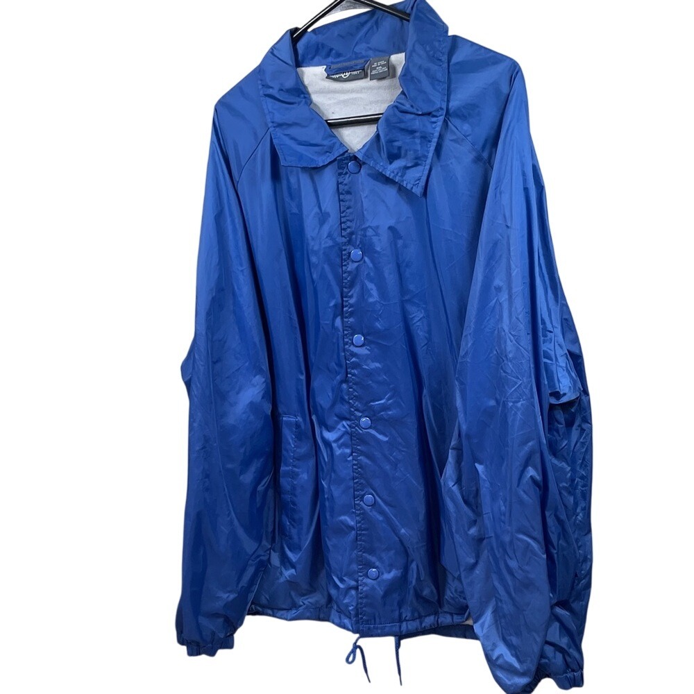 Vintage Royal Blue Coach Jacket Snap Button Lined Drawstring‎ Bottom